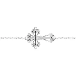 Bracelet croix argent rhodié Sophia