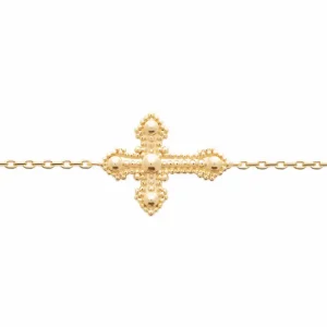 Bracelet croix plaqué or Clara