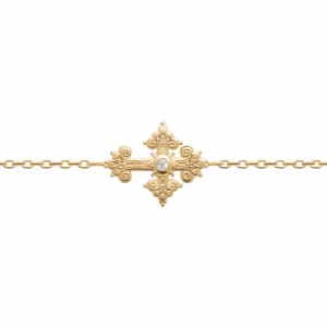 Bracelet croix plaqué or Gabrielle