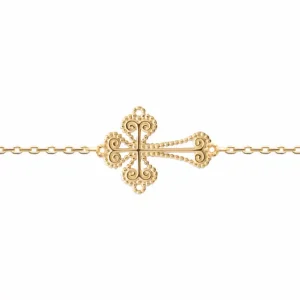 Bracelet croix plaqué or Sophia