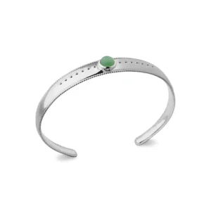 Bracelet jonc aventurine argent rhodié Léona