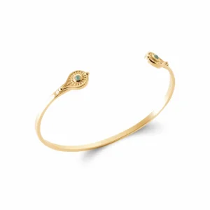 Bracelet jonc plaqué or pierre aventurine