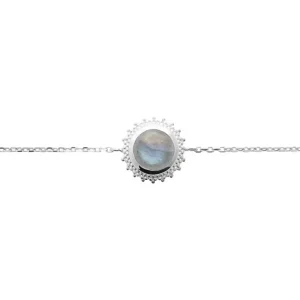 Bracelet labradorite dans un soleil argent rhodié