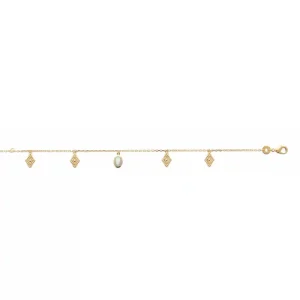 Bracelet labradorite et breloques plaqué or