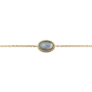Bracelet labradorite ovale plaqué or