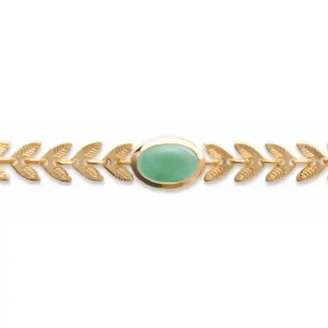 Bracelet laurier aventurine plaqué or