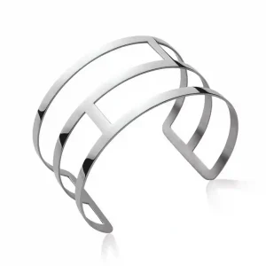 Bracelet manchette 3 bandes acier inoxydable