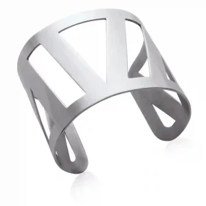 Bracelet manchette acier inoxydable découpes angulaires