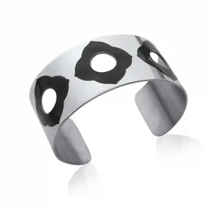 Bracelet manchette acier inoxydable fleur stylisée