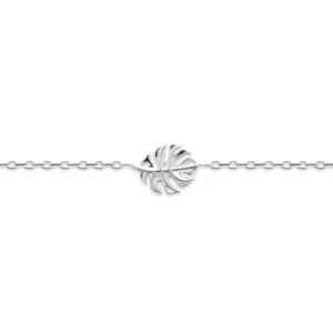 Bracelet petite feuille argent rhodié