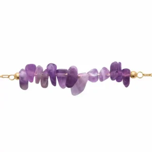 Bracelet plaqué or améthyste violette