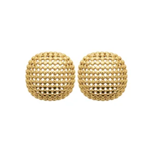 Clous d’oreilles alvéole de billes acier inoxydable doré