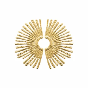 Clous d’oreilles demi-soleil acier inoxydable doré