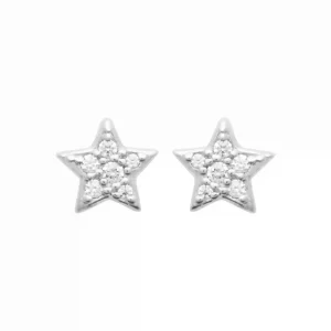 Clous d’oreilles étoile en argent rhodié