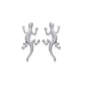 Clous d’oreilles gecko en argent rhodié