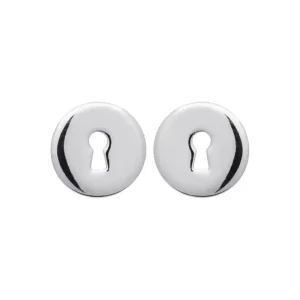Clous d’oreilles ronds serrure argent rhodié