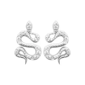 Clous d’oreilles serpent argent rhodié