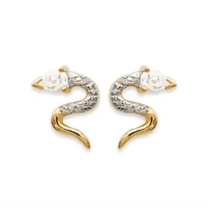 Clous d’oreilles serpent plaqué or Diamat