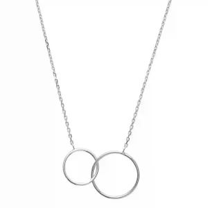 Collier 2 cercles entrelacés argent