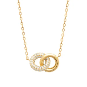 Collier 2 jolis anneaux plaqué or