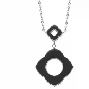 Collier acier inoxydable fleur stylisée