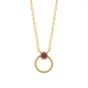 Collier améthyste sur cercle plaqué or