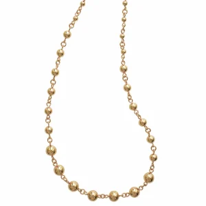 Collier billes lisses plaqué or
