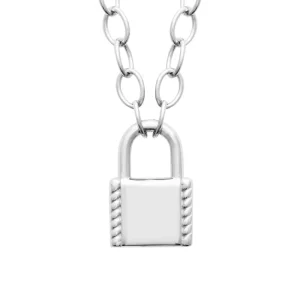 Collier cadenas argent rhodié
