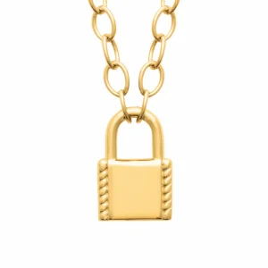 Collier cadenas plaqué or
