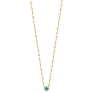 Collier émeraude verte imitation plaqué or
