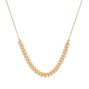 Collier feuilles de laurier plaqué or