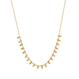 Collier fin perlé plaqué or
