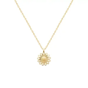 Collier fleur marguerite plaqué or