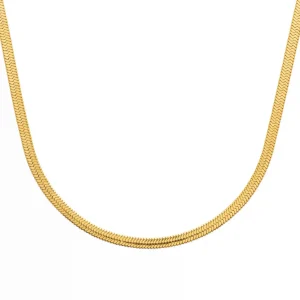 Collier maille large serpent acier inoxydable doré