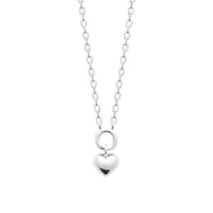 Collier petit coeur argent rhodié