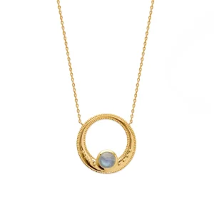 Collier plaqué or labradorite Aurora