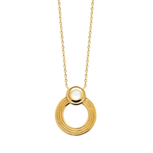 Collier plaqué or pierre de lune Lola