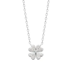Collier trèfle 4 feuilles argent rhodié