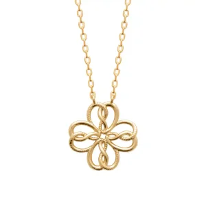 Collier trèfle tressé plaqué or