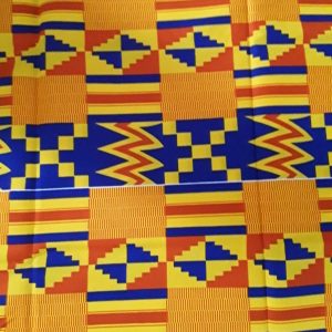 Coupon wax africain, imprimé 100% coton wax motif kenté