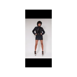 PETITE VESTE XB DENIM JACQUARD NOIR SUR NOIR