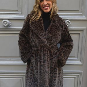 Manteau fourrure léopard