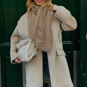 Echarpe en dentelle chocolat