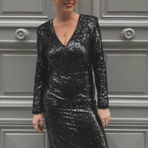Robe à paillettes Noir