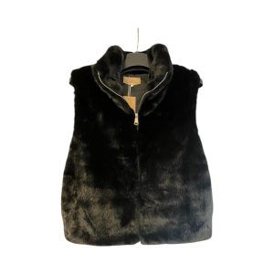 Gilet sans manche col montant fermeture éclaire noir