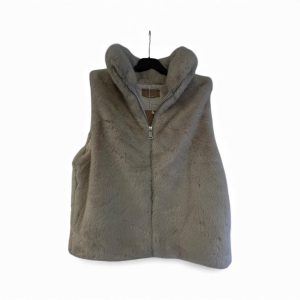 Gilet sans manche col montant fermeture éclaire crème