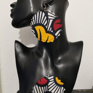 Boucle d’oreille wax /Boucle d&rsquo;oreille africain /Boucle afro chic /Boucle ronde