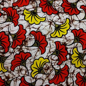 Tissu wax africain, pagne africain, imprime 100% coton motif fleur de mariage