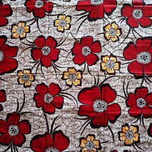 COUPON TISSU WAX AFRICAIN MOTIF: FLEUR