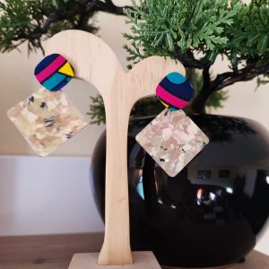 Boucle d’oreille wax /Boucle d&rsquo;oreille africain /Boucle triangle